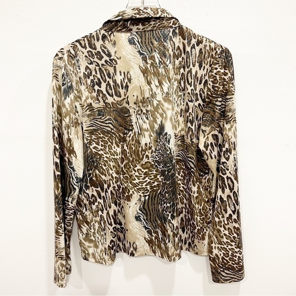 Vintage Gardy Animal Print Beaded Jacket Lightweight Medium Full Zip - Picture 2 of 9